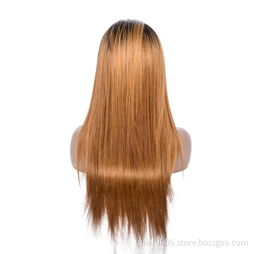 13x5 Straight Wig Color T1B/30 Ombre Highlight 150% Lace Front Human Hair Wigs for Women Remy Brazilian Invisible Medium Ratio